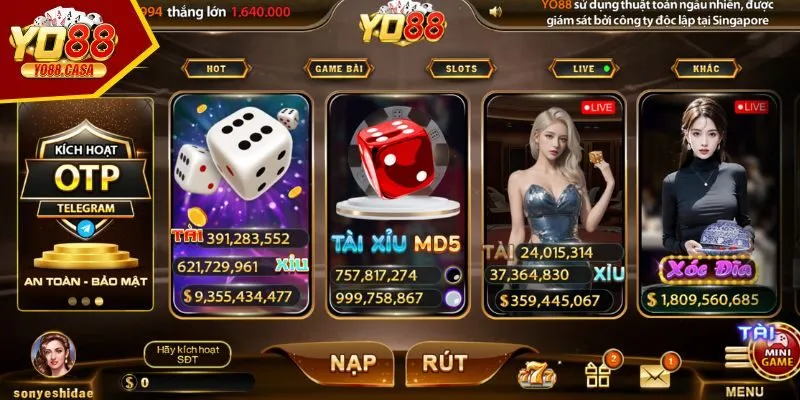 Đăng ký/ đăng nhập account game Yo88